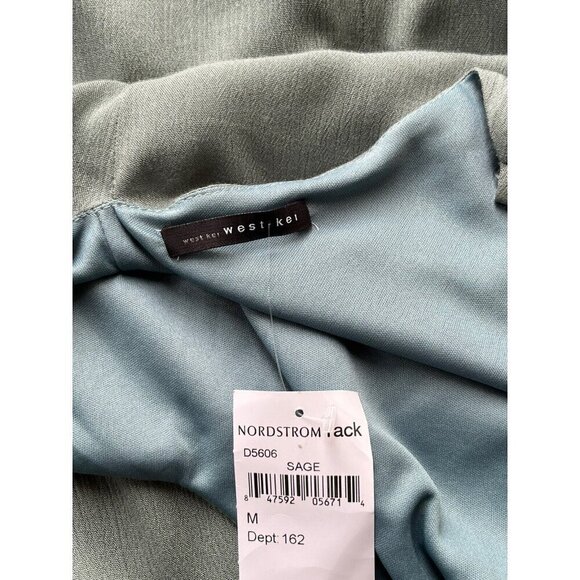 WEST KEI Womens Sage Gauze V-Neck Maxi Dress Size M $70 - Picture 4 of 11